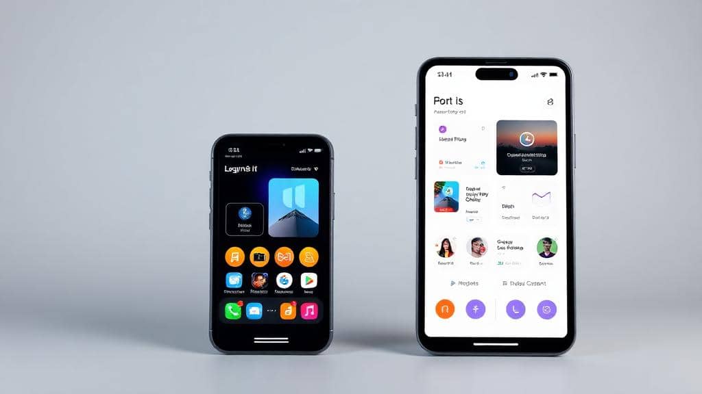 Deux smartphones affichant les écrans d'une application mobile