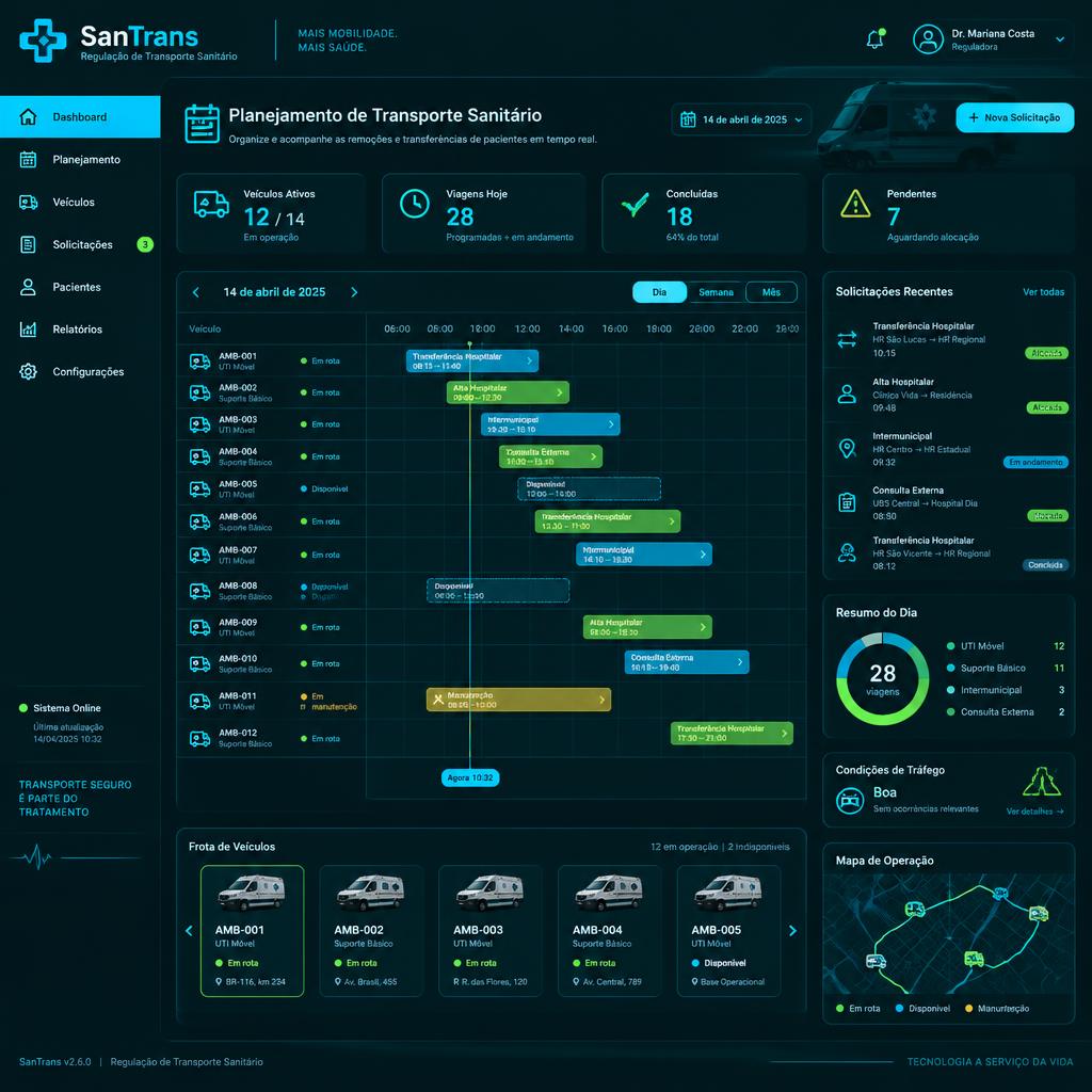 Smart Transport — planning de régulation des transports sanitaires