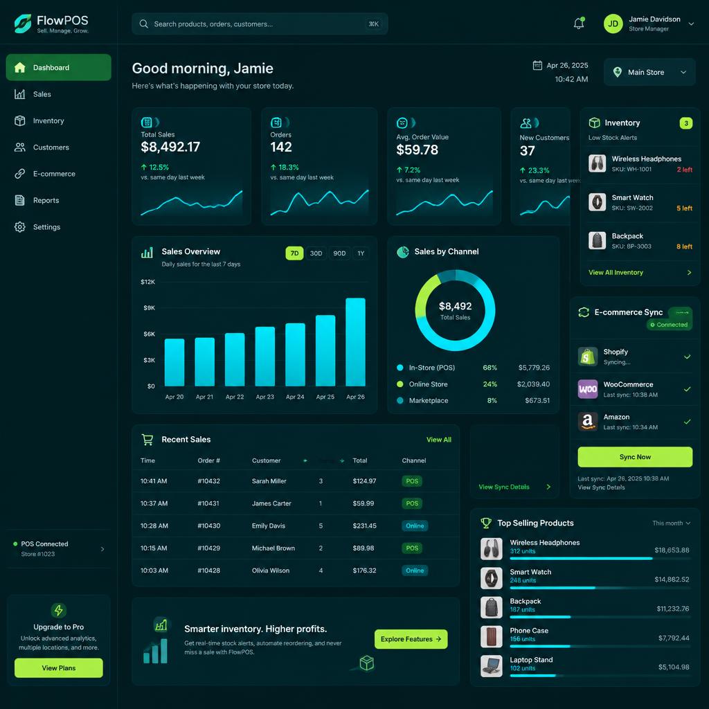 Vision POS — tableau de bord de caisse et de gestion