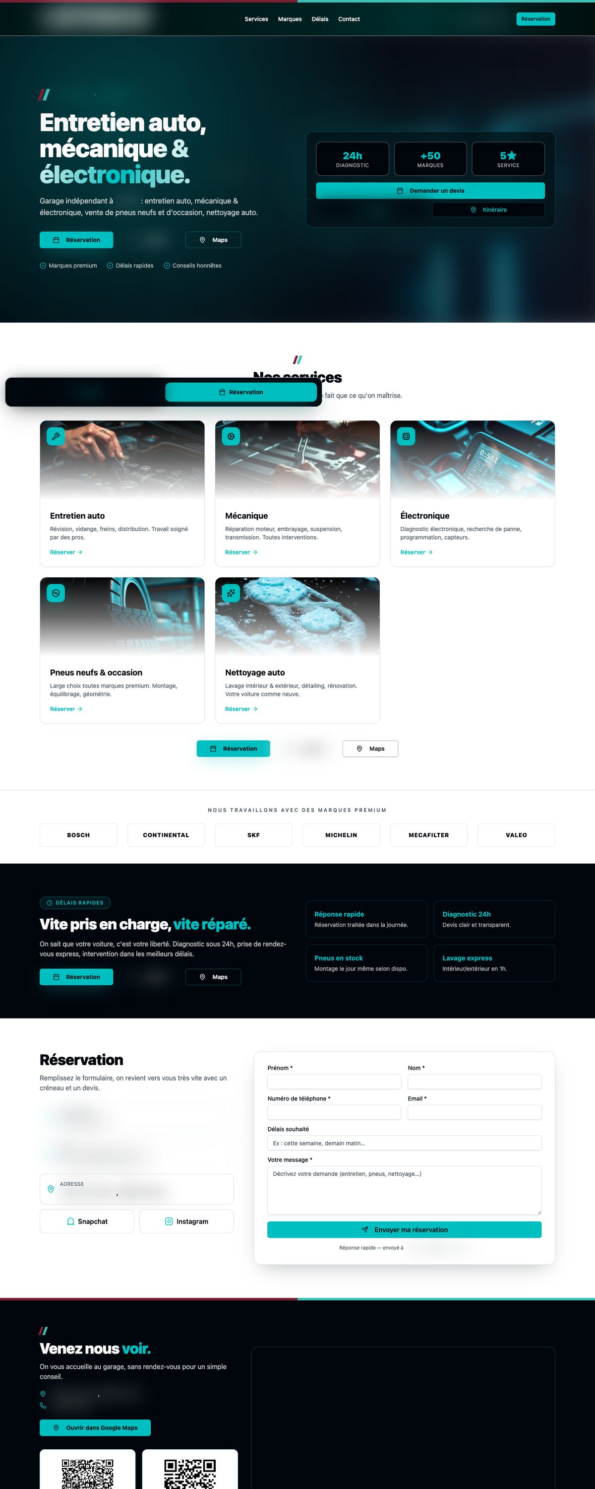 Site réalisé par Linkvision pour un client garage automobile (nom flouté)